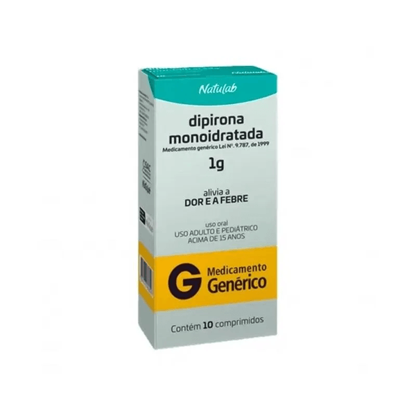 Dipirona Monoidratada Natulab 1g com 10 comprimidos Genérico